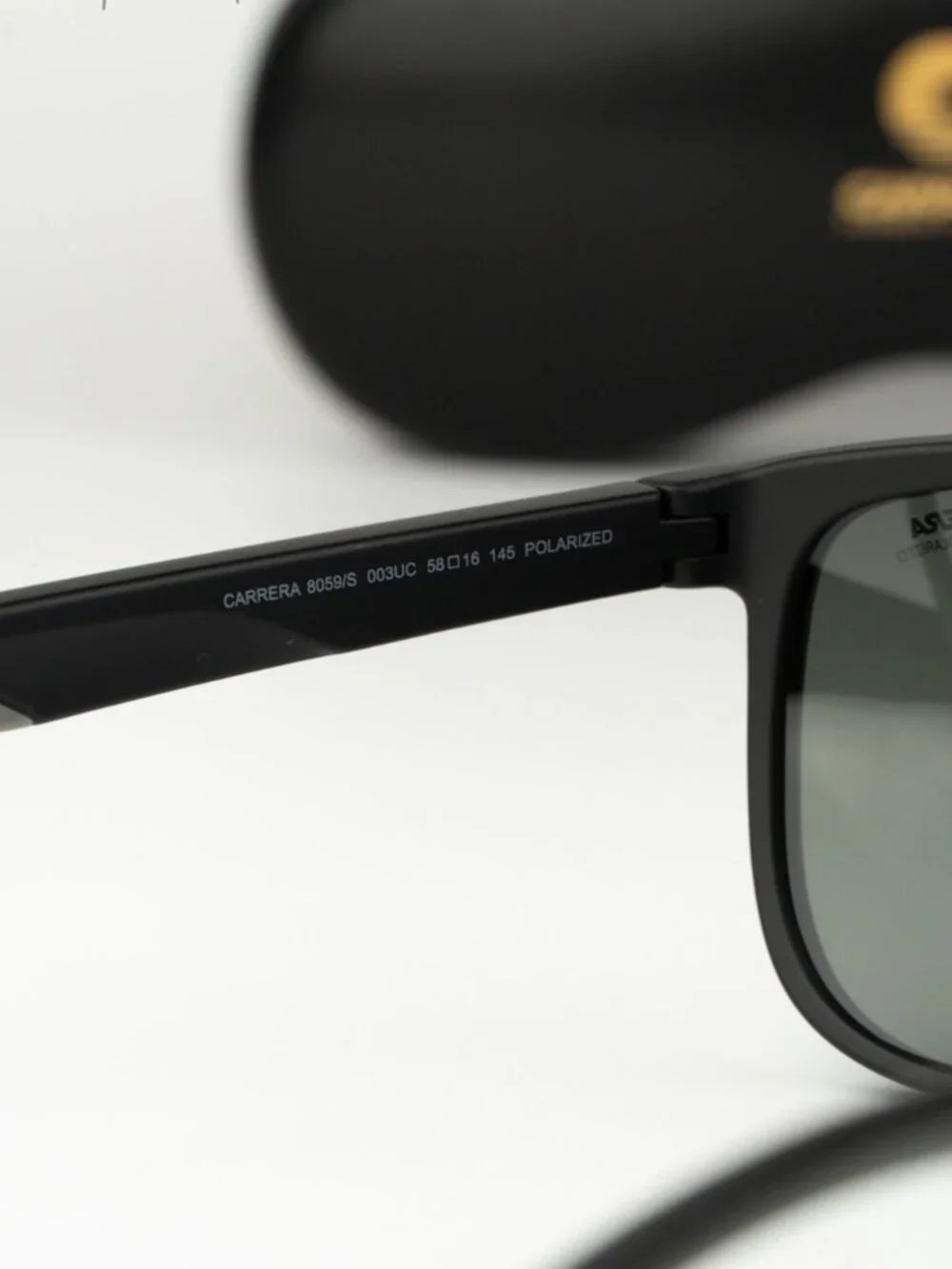 Carrera Men Sunglasses Black Green Polarized Square CARRERA 8059/S 0003 UC NEW